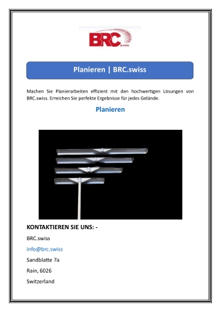 Planieren  BRC.swiss