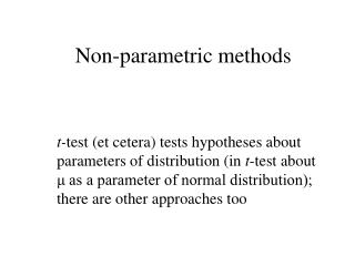 Non-parametric methods