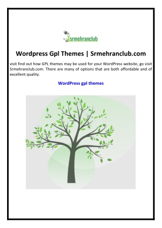 Wordpress Gpl Themes | Srmehranclub.com