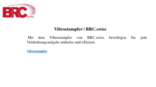 Vibrostampfer  BRC.swiss