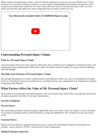 “What Factors Affect the Value of My Personal Injury Claim?”