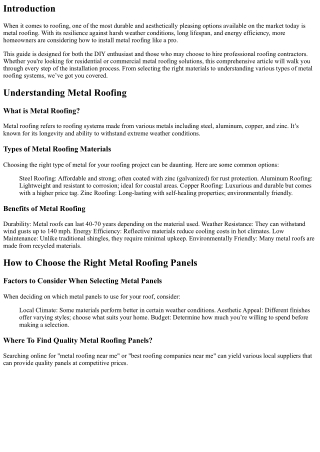 How to Install Metal Roofing Like a Pro