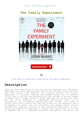Books The Family Experiment