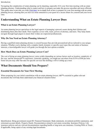 How to Prepare for Your First Meeting with an Estate Planning Attorney