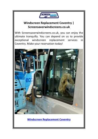 Windscreen Replacement Coventry  Screensaverwindscreens.co.uk