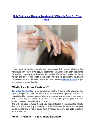 Hair Botox Vs Keratin Treatment - Which Is Best for Your Hair