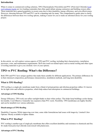 TPO vs PVC Roofing: What's the Difference?