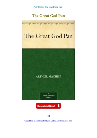 PDF Books The Great God Pan