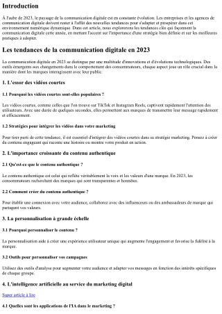 Les tendances de la communication digitale en 2023