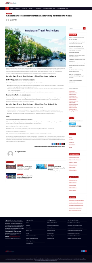 Amsterdam Travel Restrictions Everything You Need to Know
