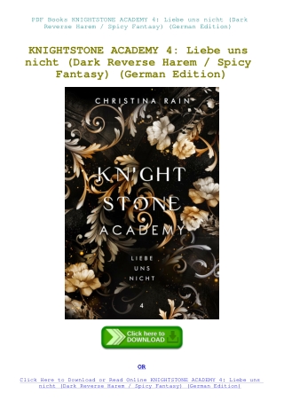 PDF Books KNIGHTSTONE ACADEMY 4 Liebe uns nicht (Dark Reverse Harem  Spicy Fantasy) (German Edition)