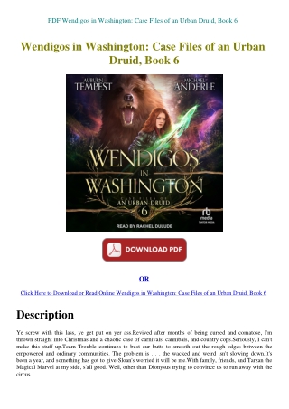 PDF Wendigos in Washington Case Files of an Urban Druid  Book 6