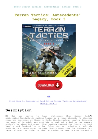 Books Terran Tactics Antecedents' Legacy  Book 3