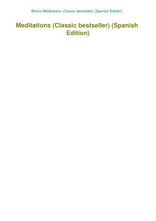 Books Meditations (Classic bestseller) (Spanish Edition)