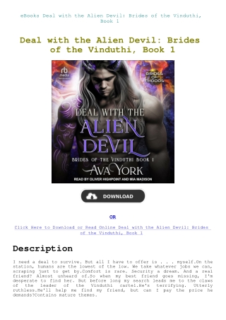 eBooks Deal with the Alien Devil Brides of the Vinduthi  Book 1