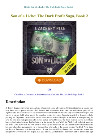 Books Son of a Liche The Dark Profit Saga  Book 2