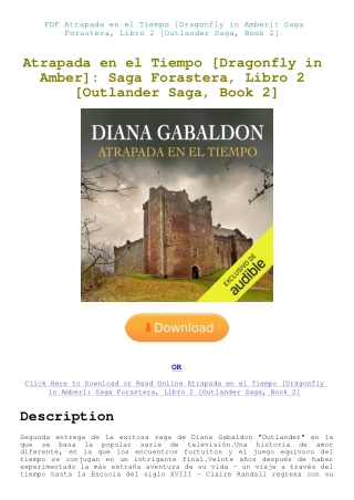 PDF Atrapada en el Tiempo [Dragonfly in Amber] Saga Forastera  Libro 2 [Outlander Saga  Book 2]