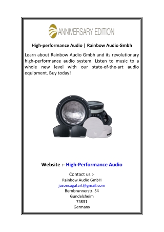 High-performance Audio  Rainbow Audio Gmbh