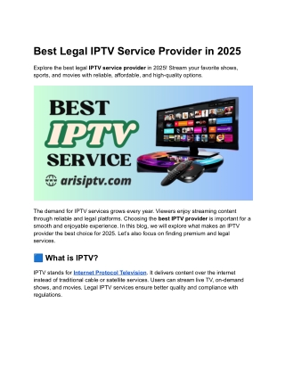 Best Legal IPTV Service Provider in 2025