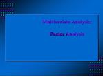 multivariate analysis: factor analysis
