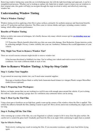 How to Remove Window Tinting: A Step-by-Step Guide