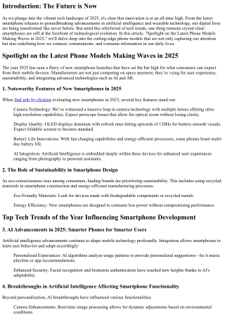 Spotlight on the Latest Phone Models Making Waves in 2025