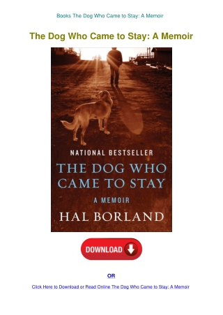 Books The Dog Who Came to Stay A Memoir
