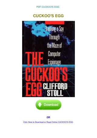 PDF CUCKOO'S EGG