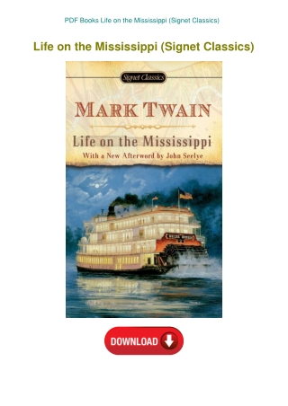 PDF Books Life on the Mississippi (Signet Classics)