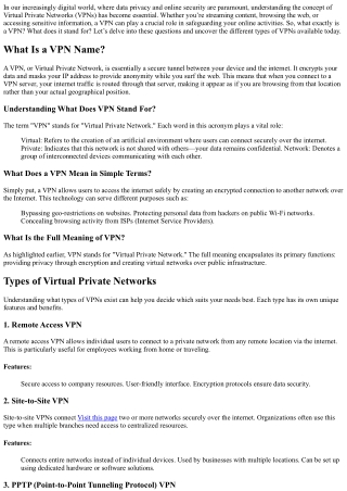 What Is a VPN Name? Identifying Different Types of Virtual Private Networks
