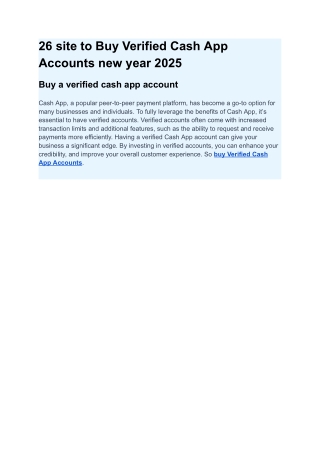 26 site to Buy Verified Cash App Accounts new year 2025