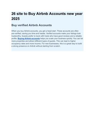 26 site to Buy Airbnb Accounts new year 2025