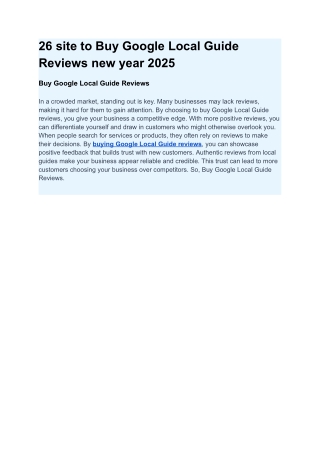26 site to Buy Google Local Guide Reviews new year 2025