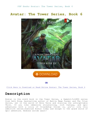 PDF Books Avatar The Tower Series  Book 6