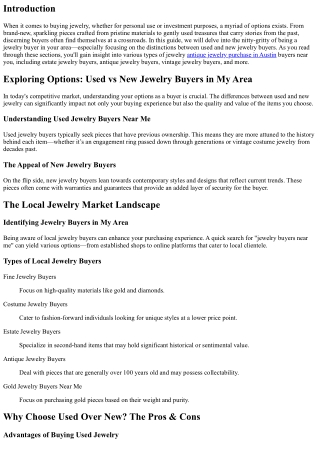 Exploring Options: Used vs New Jewelry Buyers in My Area
