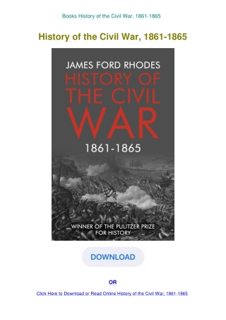 Books History of the Civil War  1861-1865