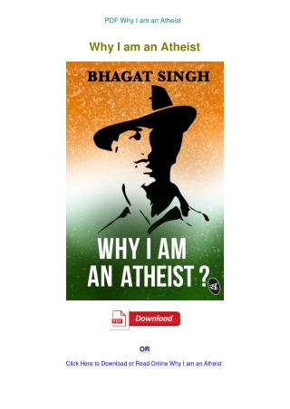PDF Why I am an Atheist