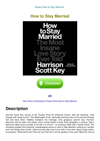 Books How to Stay Married