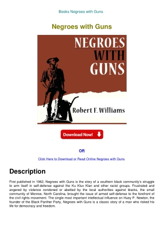Books Negroes with Guns