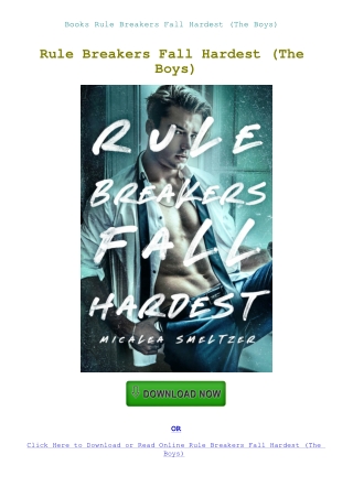 Books Rule Breakers Fall Hardest (The Boys)