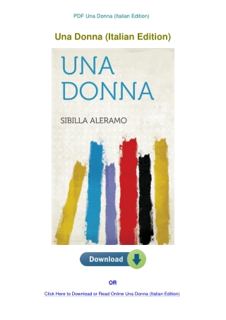 PDF Una Donna (Italian Edition)