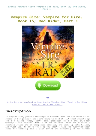 eBooks Vampire Sire Vampire for Hire  Book 15; Red Rider  Part 1