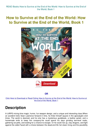 READ Books How to Survive at the End of the World How to Survive at the End of the World  Book 1
