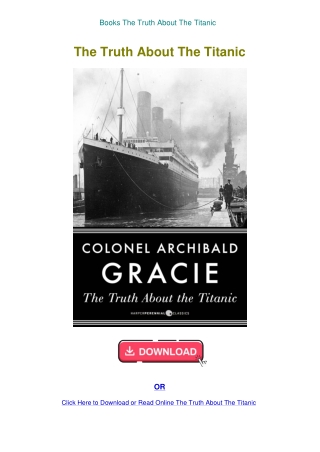 Books The Truth About The Titanic