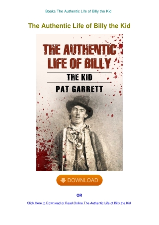 Books The Authentic Life of Billy the Kid