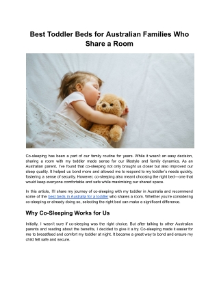 Best Toddler Beds for Australian Families Who Share a Room