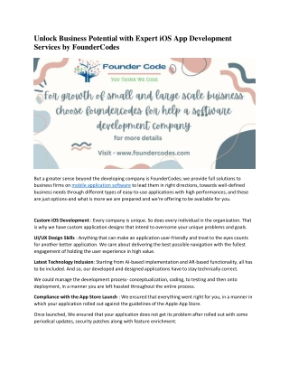 Expert iOS App Development Services by FounderCodes