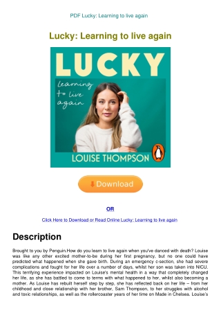 PDF Lucky Learning to live again