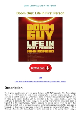 Books Doom Guy Life in First Person