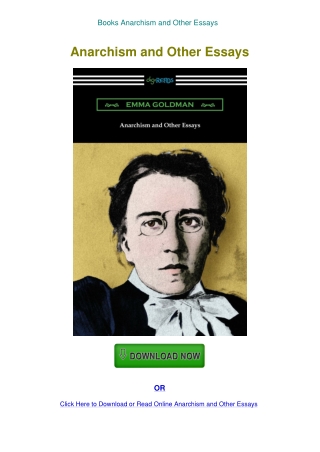 Books Anarchism and Other Essays